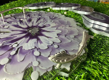 Modern Luxury Serving Set | Designer Tray with Coasters