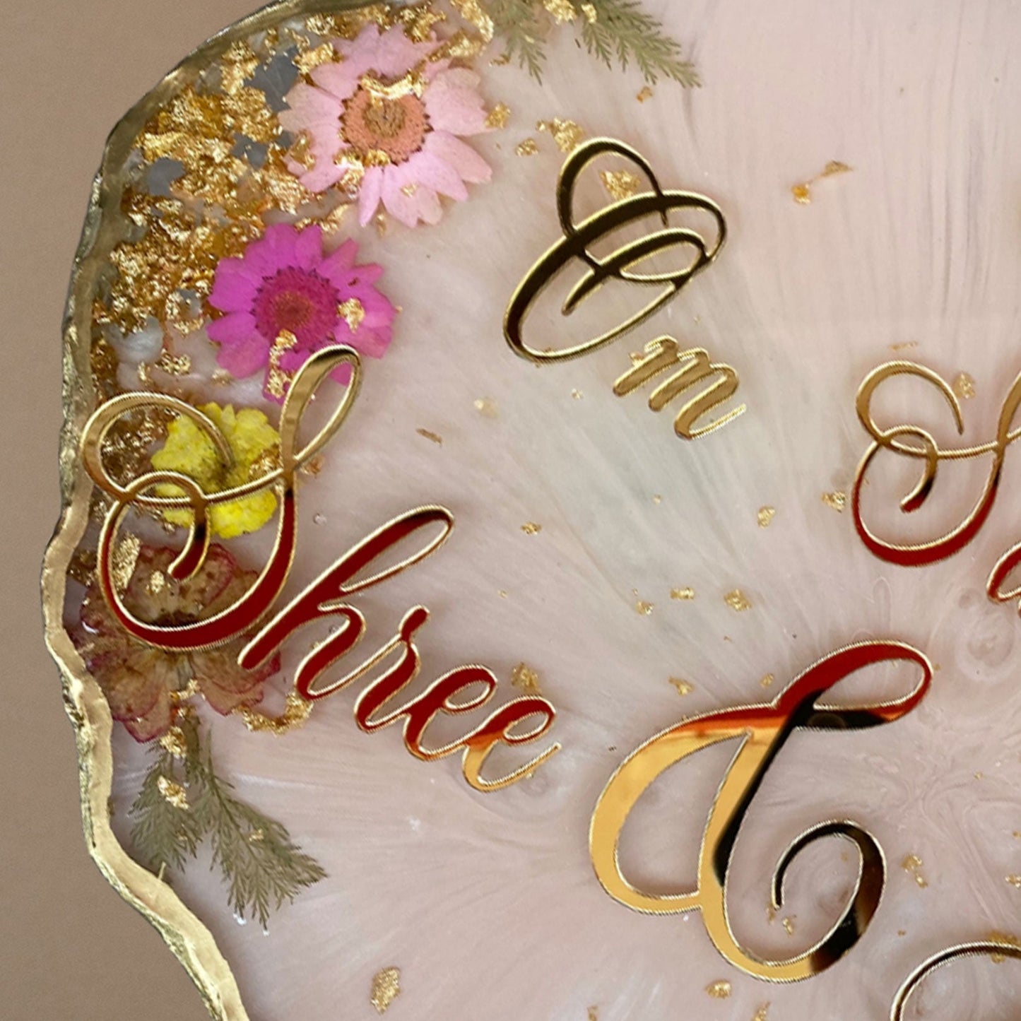 Premium Main Door Name Sign | Elegant Custom Couple Nameplate with Gold Detailing