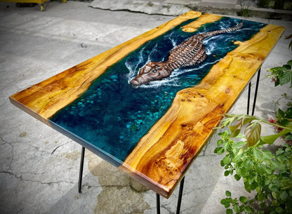 Unique Dining Table for Home – Artistic Epoxy River 3D Design Table | Fankaarlok