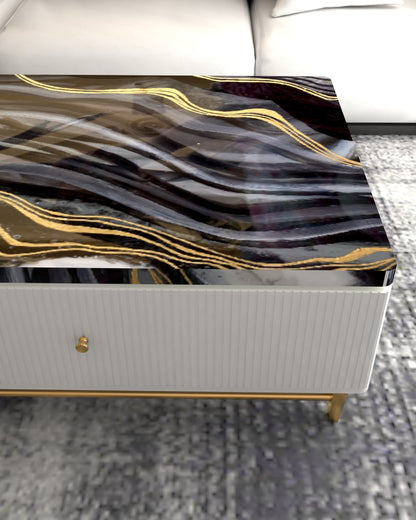 Aurora Luxe – High End Center Table with Storage & Resin Art Top | Fankaarlok