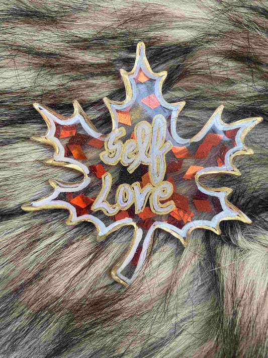 Maple Leaf Magnet – Self Love | Fridge Magnets by Fankaarlok