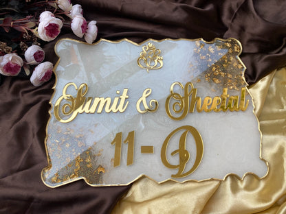 Grace Luxe – Luxury Nameplate for Home Entrance | Custom Handcrafted Nameplate