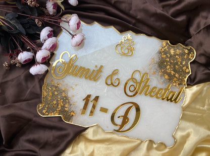 Grace Luxe – Luxury Nameplate for Home Entrance | Custom Handcrafted Nameplate