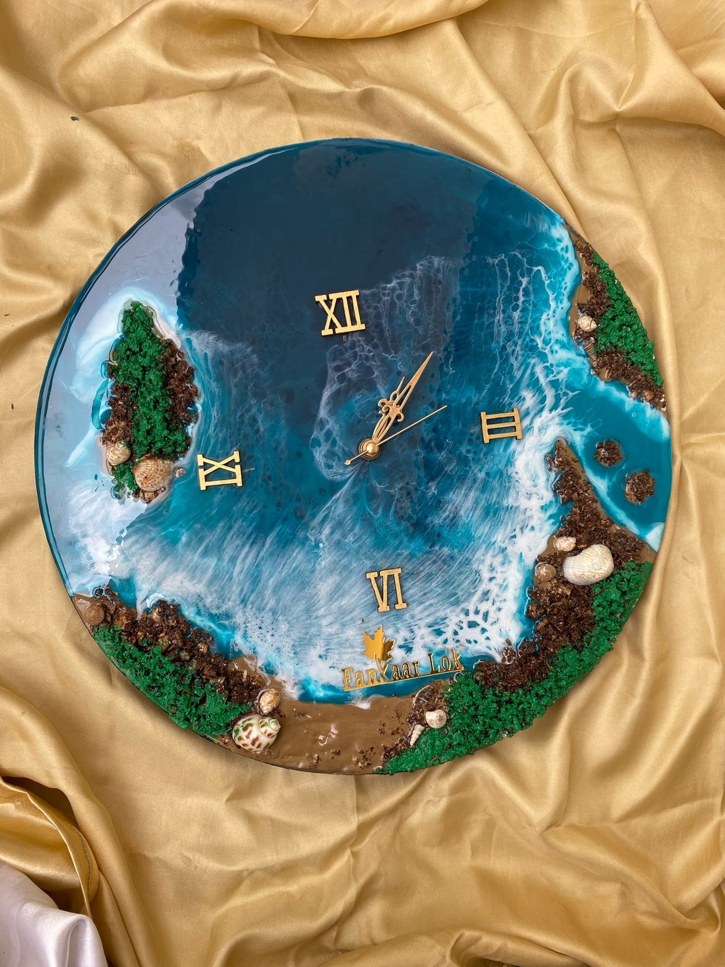 Ocean Wave Resin Art Collection | Round Designer Wall Clock by Fankaarlok