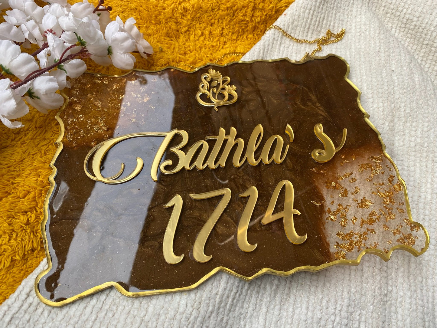 Grace Luxe – Luxury Nameplate for Home Entrance | Custom Handcrafted Nameplate