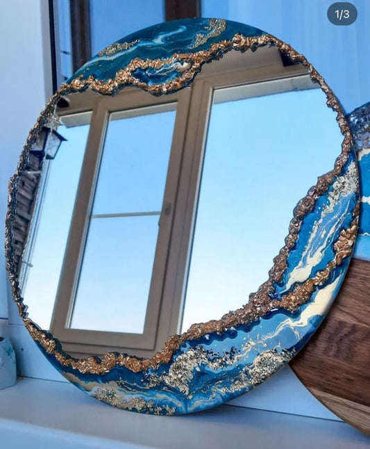 Azure Tide Round – Resin Stylish Wall Mirror Online | Fankaarlok