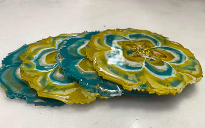 Unique Tray Set with Coasters | Handcrafted Luxury Serving Combo