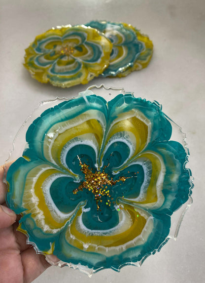 Unique Tray Set with Coasters | Handcrafted Luxury Serving Combo