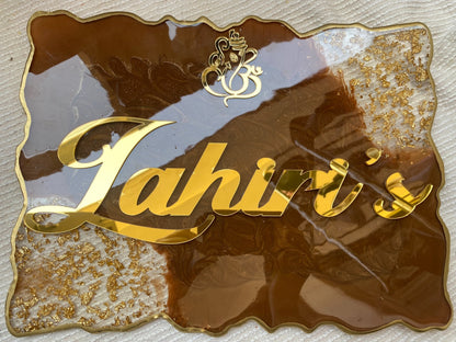 Grace Luxe – Luxury Nameplate for Home Entrance | Custom Handcrafted Nameplate
