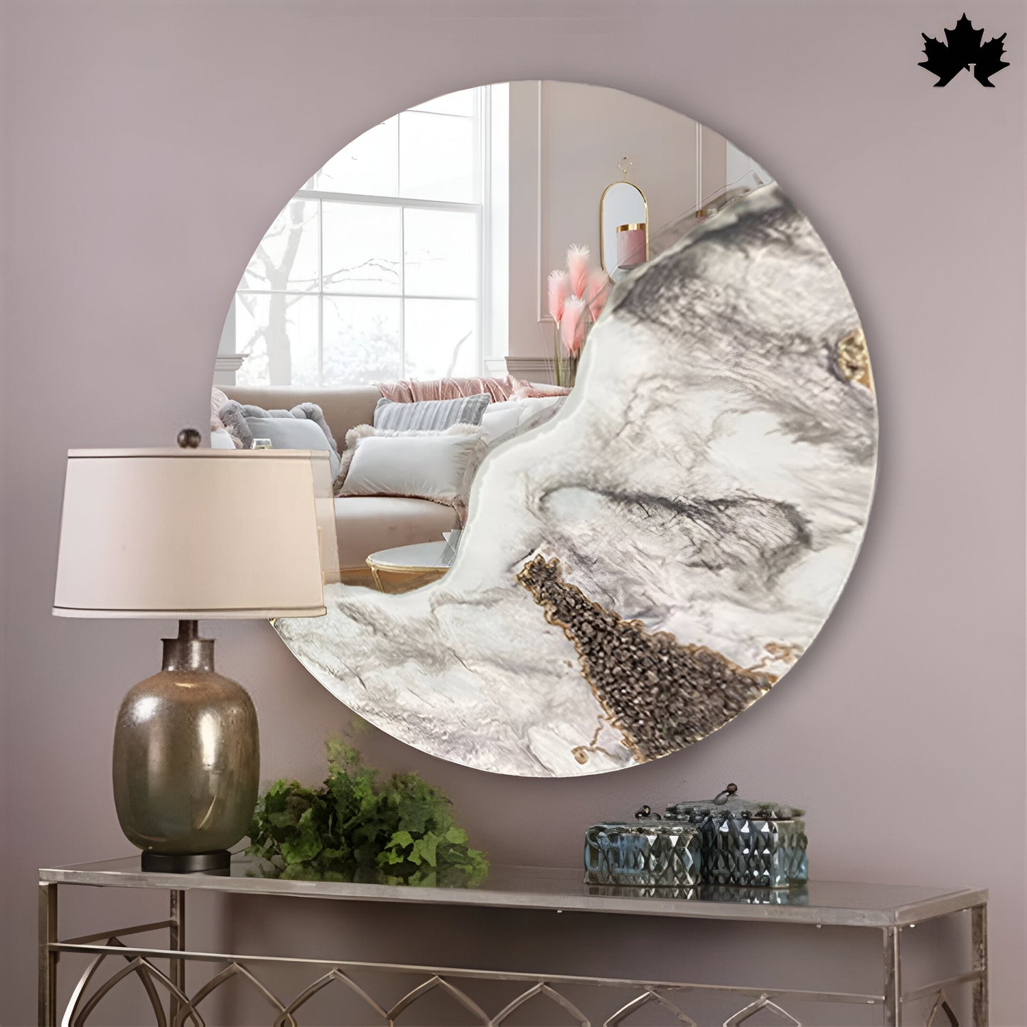 Frosted Marble Curve – Resin Modern Wall Mirror Design | Fankaarlok