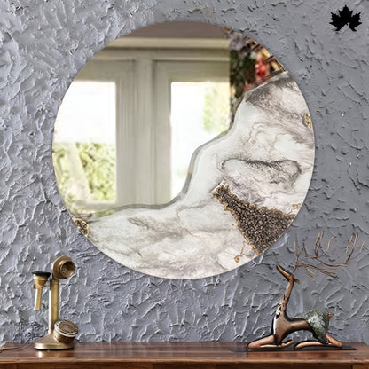 Frosted Marble Curve – Resin Modern Wall Mirror Design | Fankaarlok