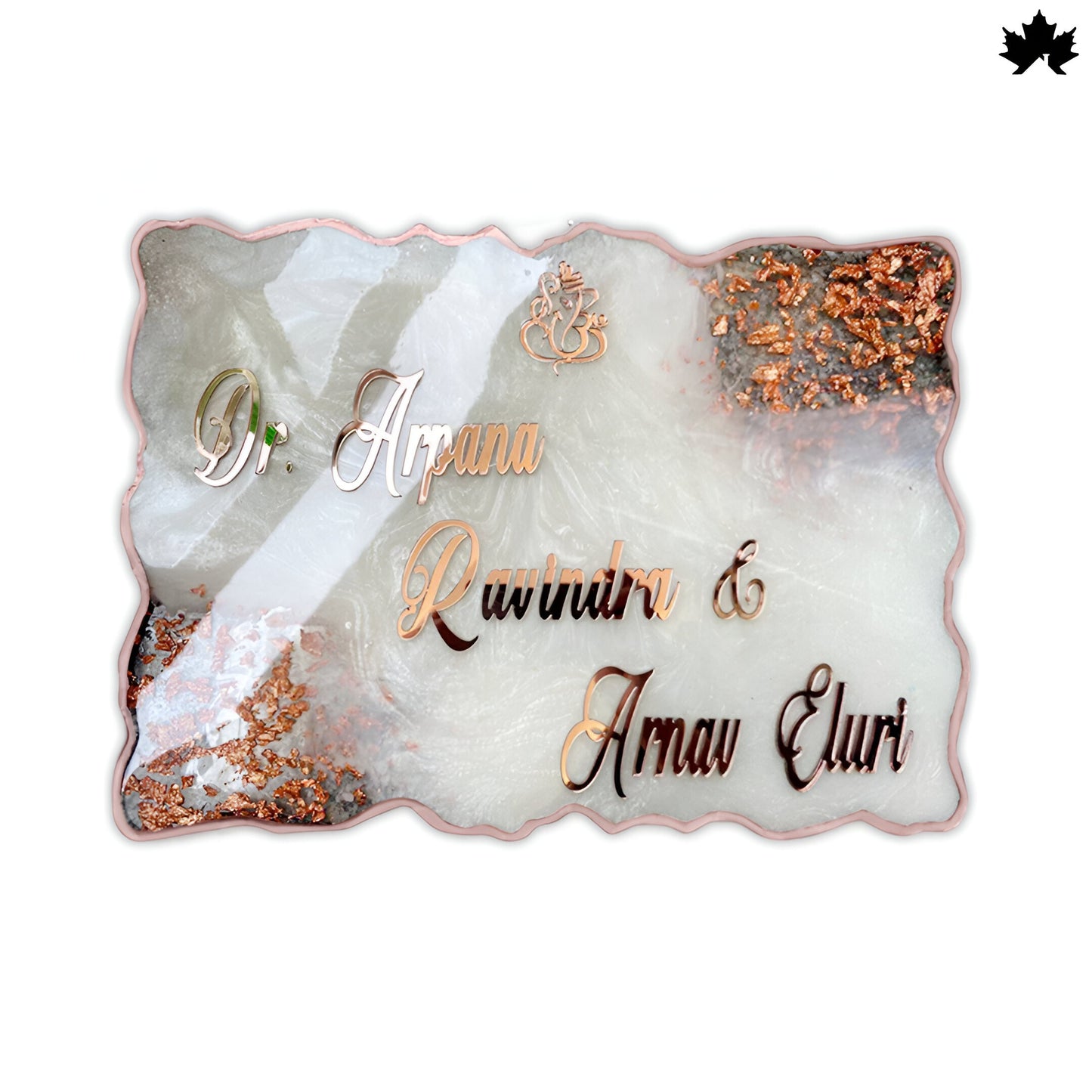 Auric Edge – Gold Accent Nameplate for Home | Elegant Couple Nameplate