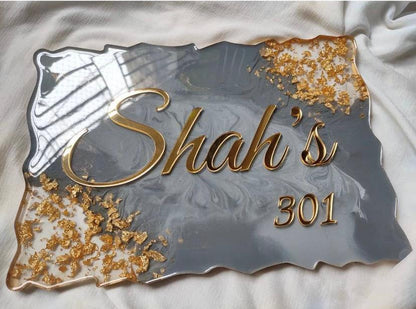 Grace Luxe – Luxury Nameplate for Home Entrance | Custom Handcrafted Nameplate