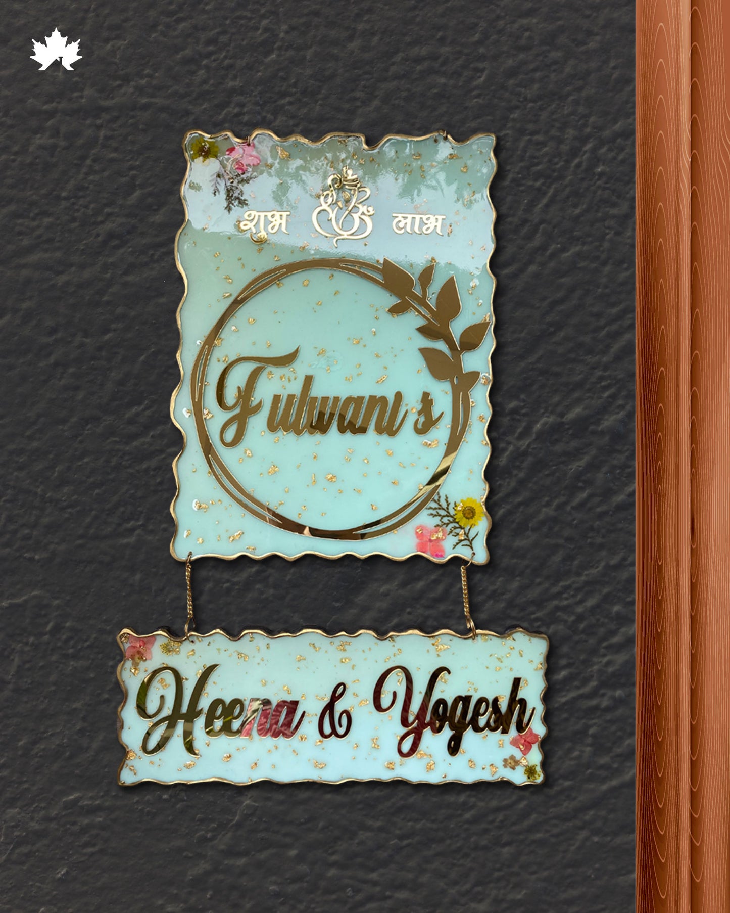 Gold Accent Custom Nameplate for Home | Buy Resin Nameplate Online India