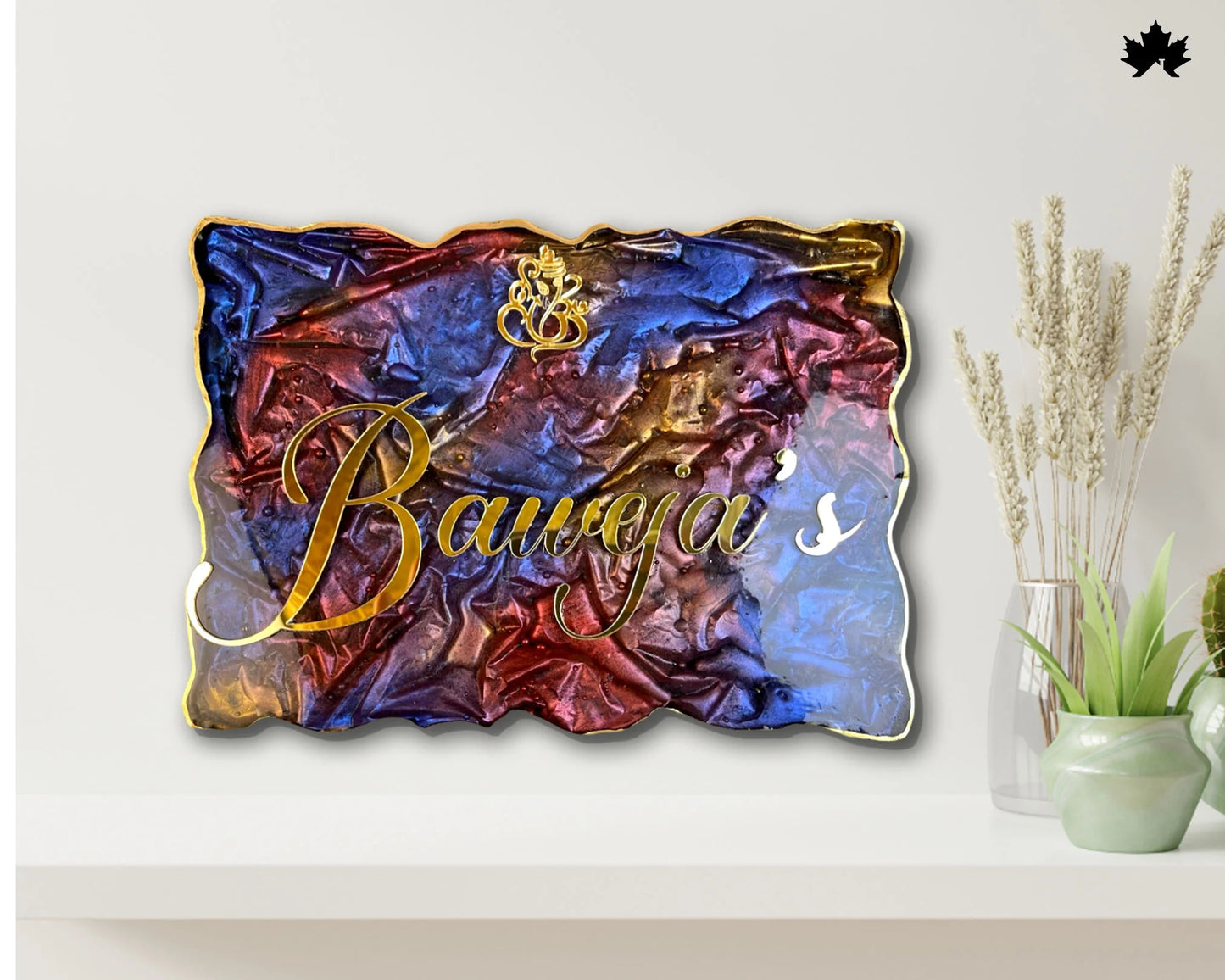 Unique Resin Art Nameplate for Home | Luxury Custom Nameplate | Fankaarlok