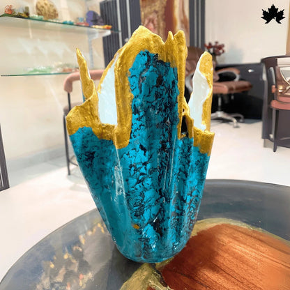 Aqua Gold Majesty – Elegant Planter for Home Decoration | Fankaarlok