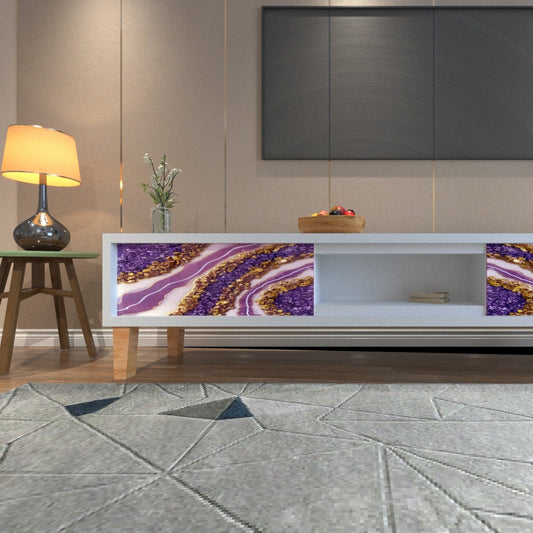 Living Room Storage Console – Modern Resin & Wood Cabinet | Fankaarlok