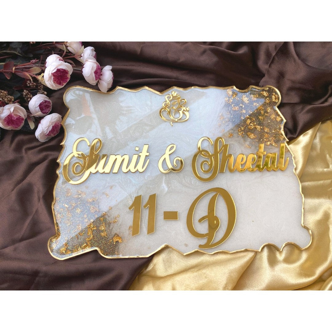Grace Luxe – Luxury Nameplate for Home Entrance | Custom Handcrafted Nameplate