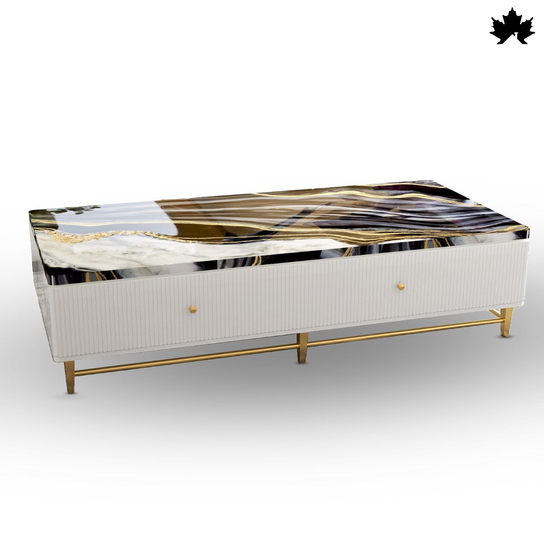 Aurora Luxe – High End Center Table with Storage & Resin Art Top | Fankaarlok