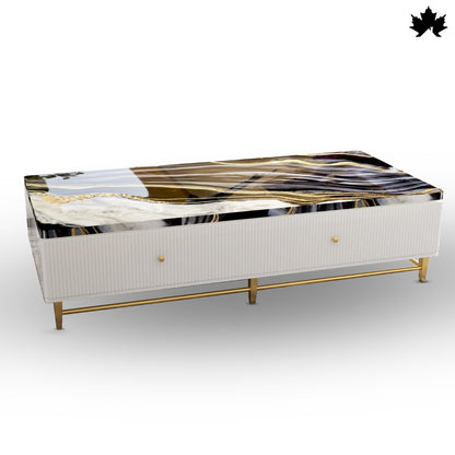 Aurora Luxe – High End Center Table with Storage & Resin Art Top | Fankaarlok