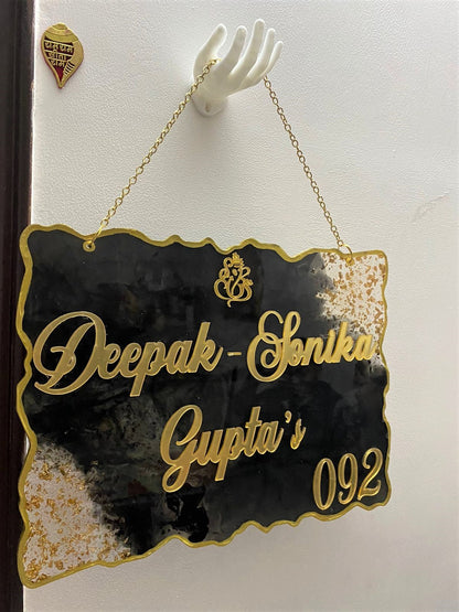 Grace Luxe – Luxury Nameplate for Home Entrance | Custom Handcrafted Nameplate