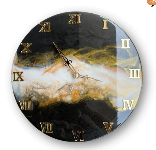 Resin Art Wall Clock | Decorative Round Wall Clock by Fankaarlok