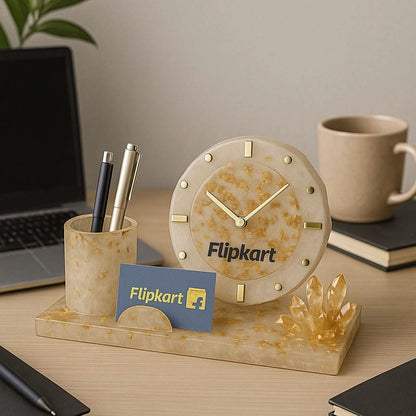 Elegant Desk Organiser with Clock – Premium Office & Home Organizer - Fankaarlok