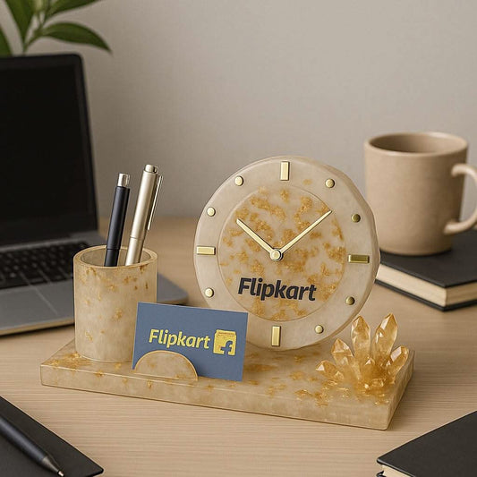 Elegant Desk Organiser with Clock – Premium Office & Home Organizer - Fankaarlok