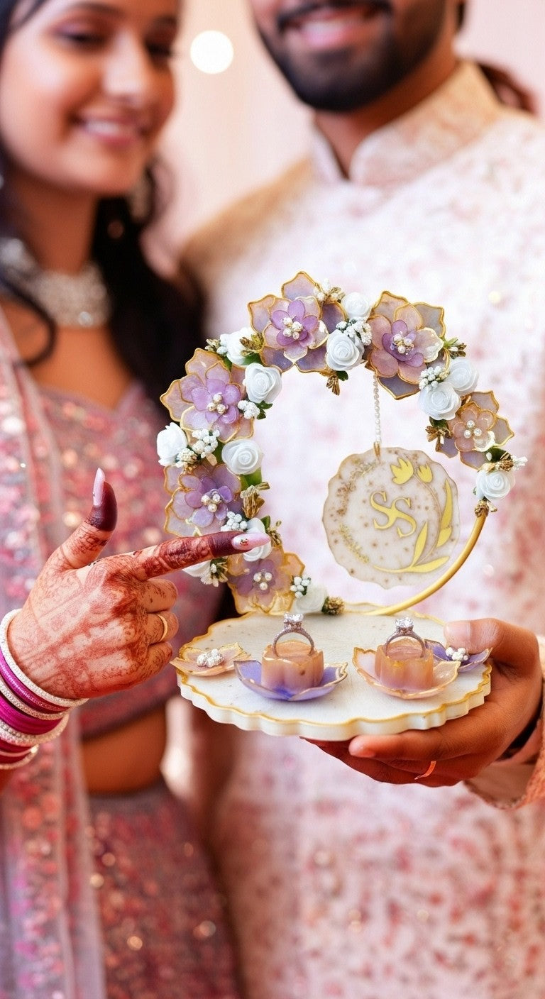 Luxury Floral Resin Ring Holder | Engagement Ring Platter by Fankaarlok