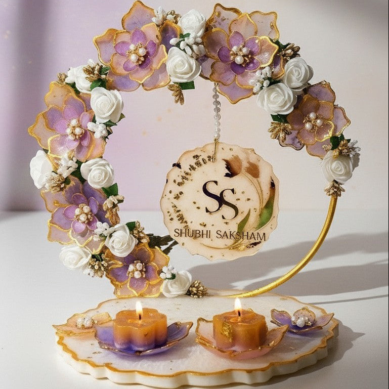 Luxury Floral Resin Ring Holder | Engagement Ring Platter by Fankaarlok