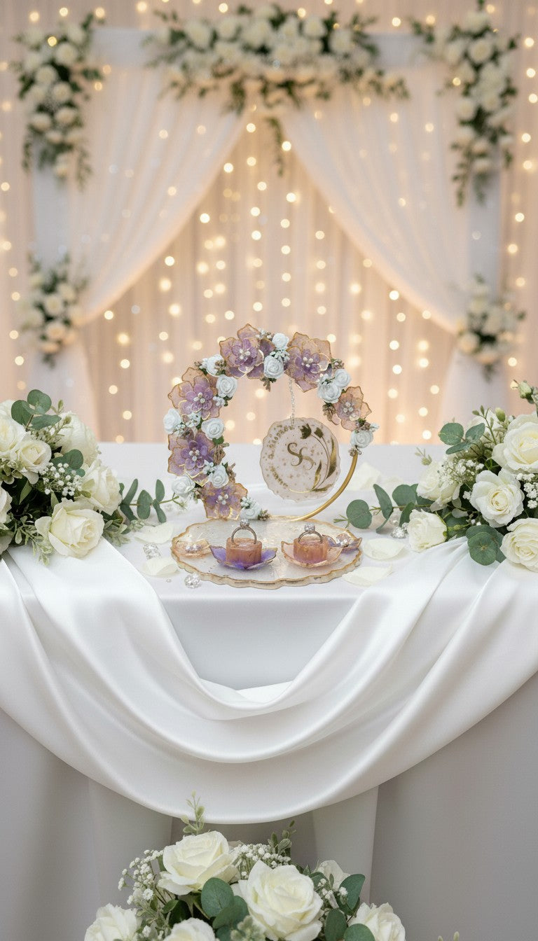 Luxury Floral Resin Ring Holder | Engagement Ring Platter by Fankaarlok