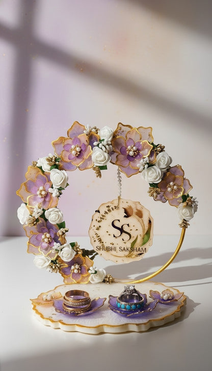 Luxury Floral Resin Ring Holder | Engagement Ring Platter by Fankaarlok