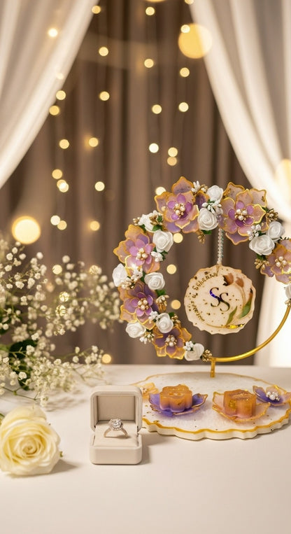Luxury Floral Resin Ring Holder | Engagement Ring Platter by Fankaarlok