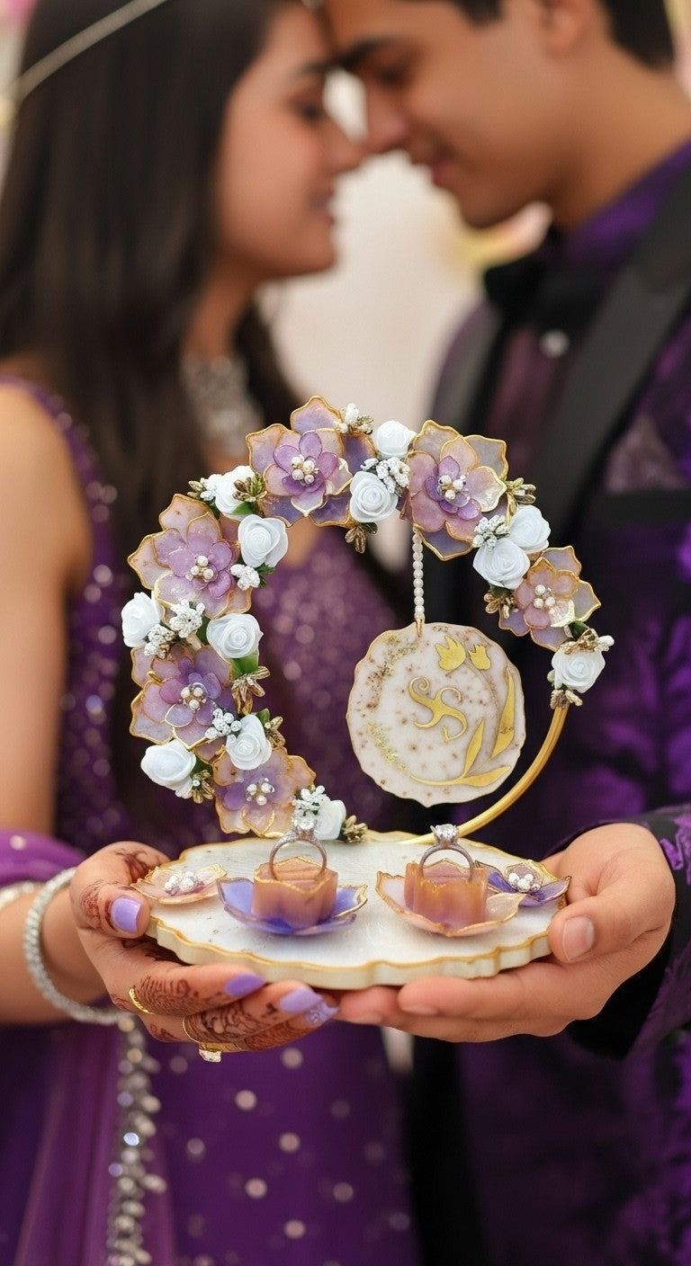 Luxury Floral Resin Ring Holder | Engagement Ring Platter by Fankaarlok