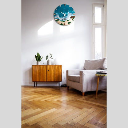 Ocean Wave Resin Art Collection | Round Designer Wall Clock by Fankaarlok