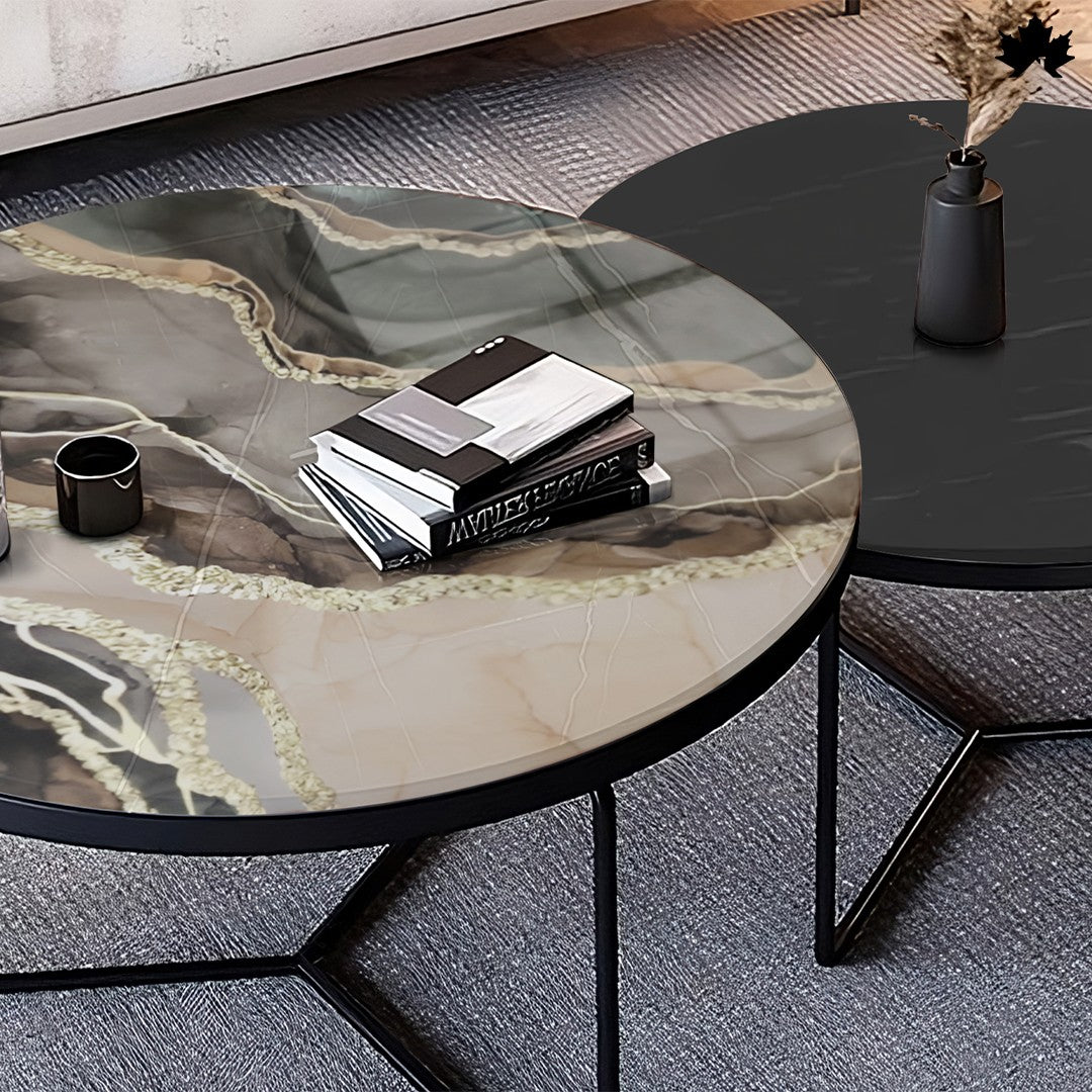 Nested Tables for Living Room – Modern Luxury Epoxy & Metal Set | Fankaarlok