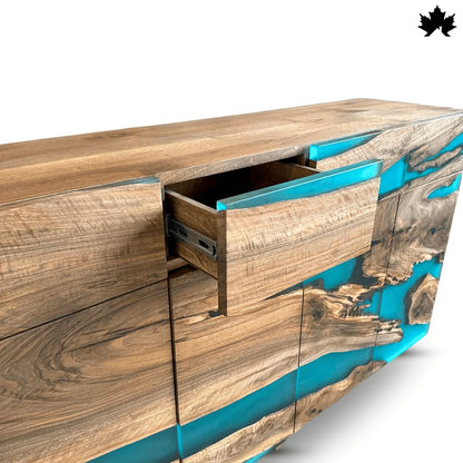 Stylish Cabinet Design – Premium Wood & Blue Epoxy Storage Cabinet | Fankaarlok
