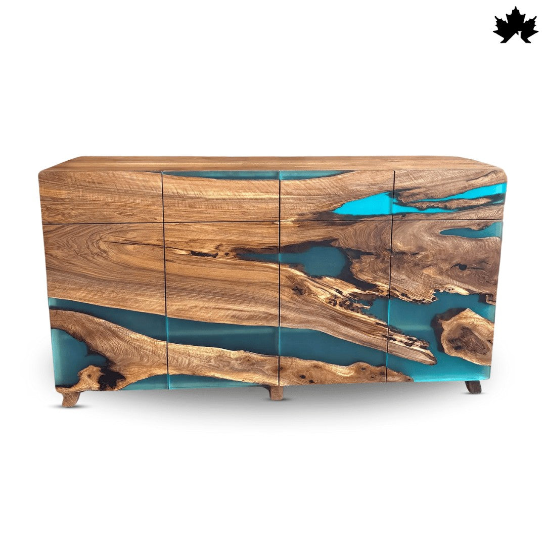 Stylish Cabinet Design – Premium Wood & Blue Epoxy Storage Cabinet | Fankaarlok