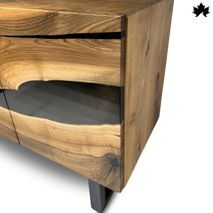 Modern TV Cabinet Design – Solid Wood & Black Resin TV Unit | Fankaarlok
