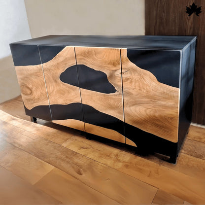 Multipurpose Storage Cabinet – Luxury Wood & Black Epoxy Cabinet | Fankaarlok