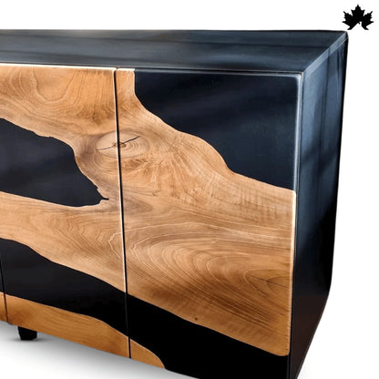 Multipurpose Storage Cabinet – Luxury Wood & Black Epoxy Cabinet | Fankaarlok