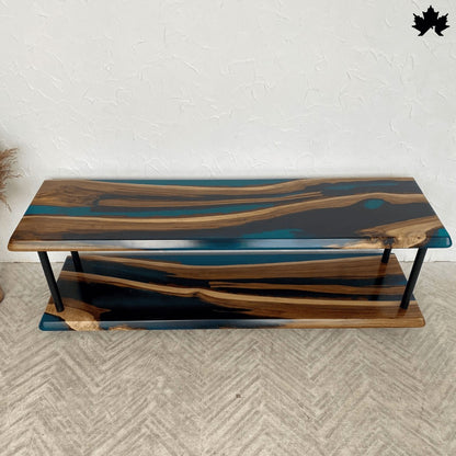 Living Room Accent Table – Resin & Wood Statement Console | Fankaarlok