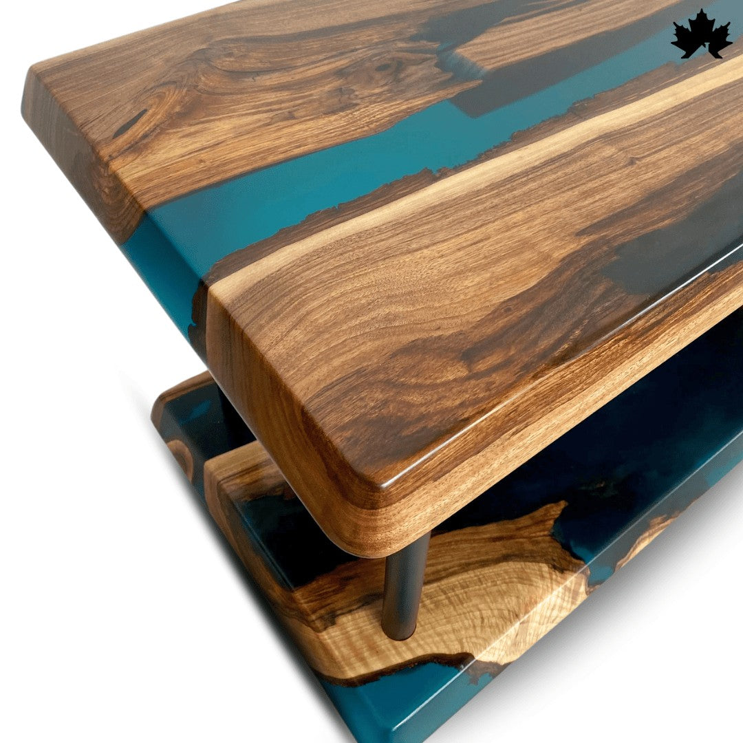 Living Room Accent Table – Resin & Wood Statement Console | Fankaarlok