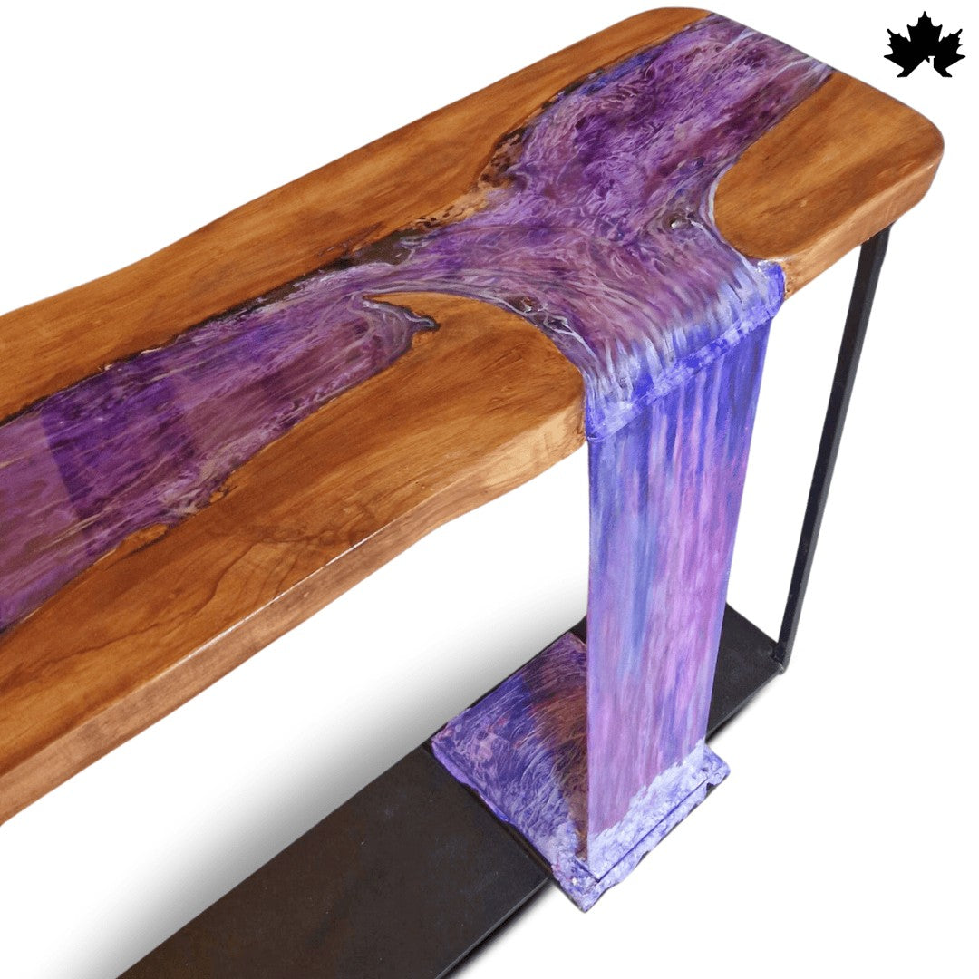 Modern Console Table Design – Purple Waterfall Entryway Table | Fankaarlok