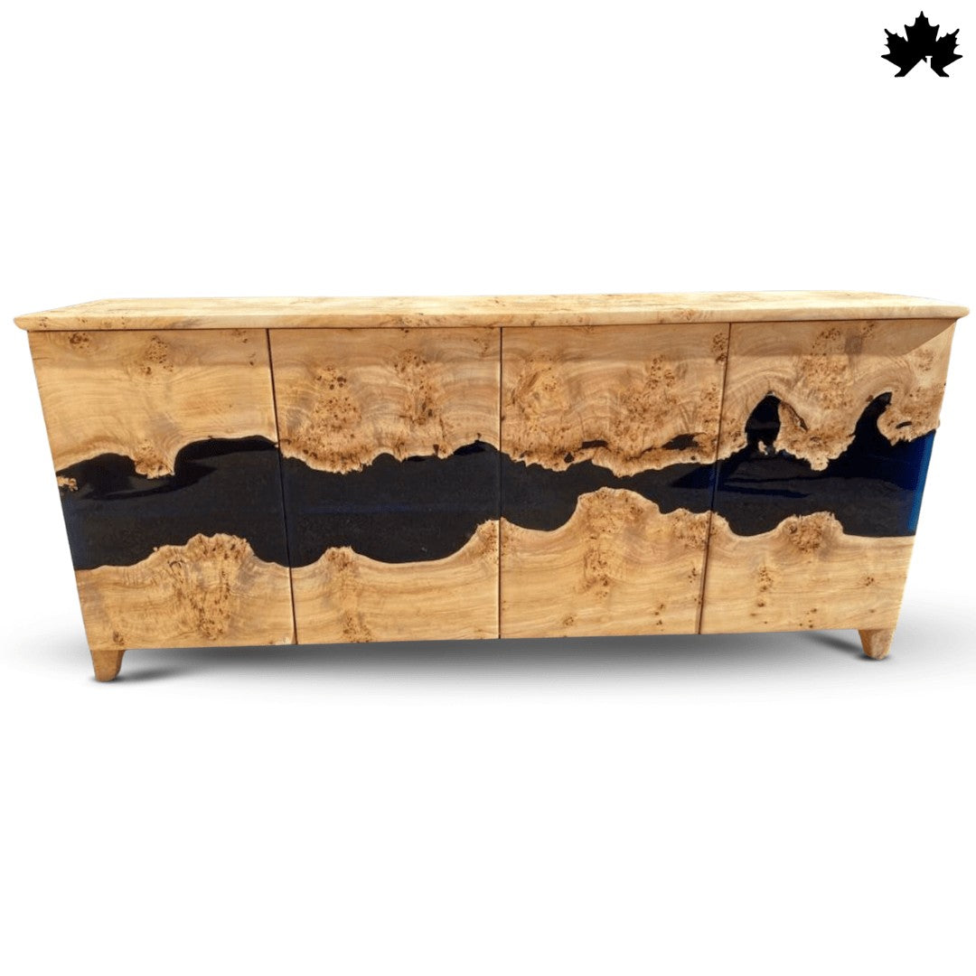 Dining Room Storage Cabinet – Luxury Wood & Black Epoxy Sideboard | Fankaarlok