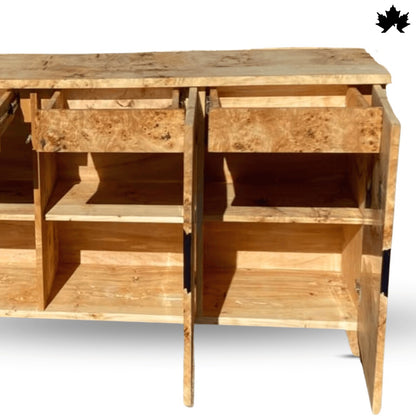 Dining Room Storage Cabinet – Luxury Wood & Black Epoxy Sideboard | Fankaarlok