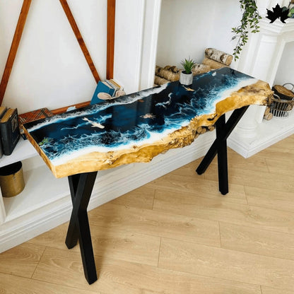 Coastal Drift – Modern Ocean Wave Center Table | Fankaarlok