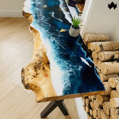 Coastal Drift – Modern Ocean Wave Center Table | Fankaarlok