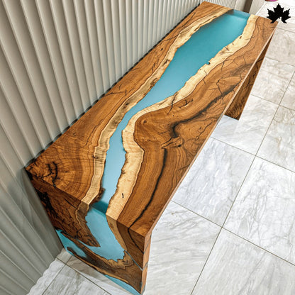 River Flow – Resin Wood Console Table | Fankaarlok