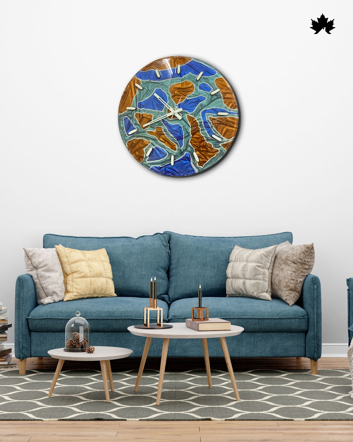 Abstract Resin Clock – Artistic Pattern Design | Decorative Wall Clock by Fankaarlok